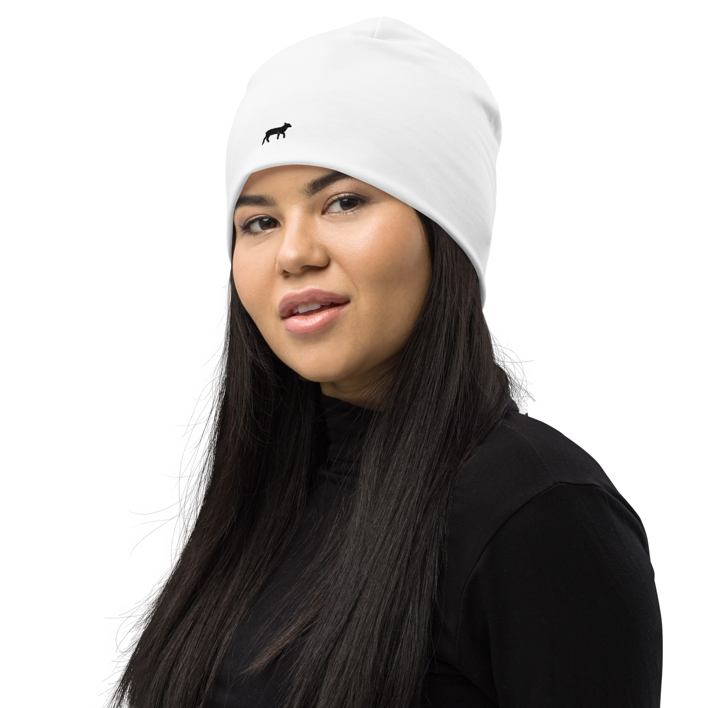 LambLike Unisex White & Black Beanie