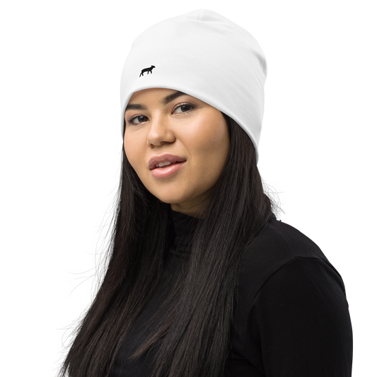 LambLike Unisex White & Black Beanie