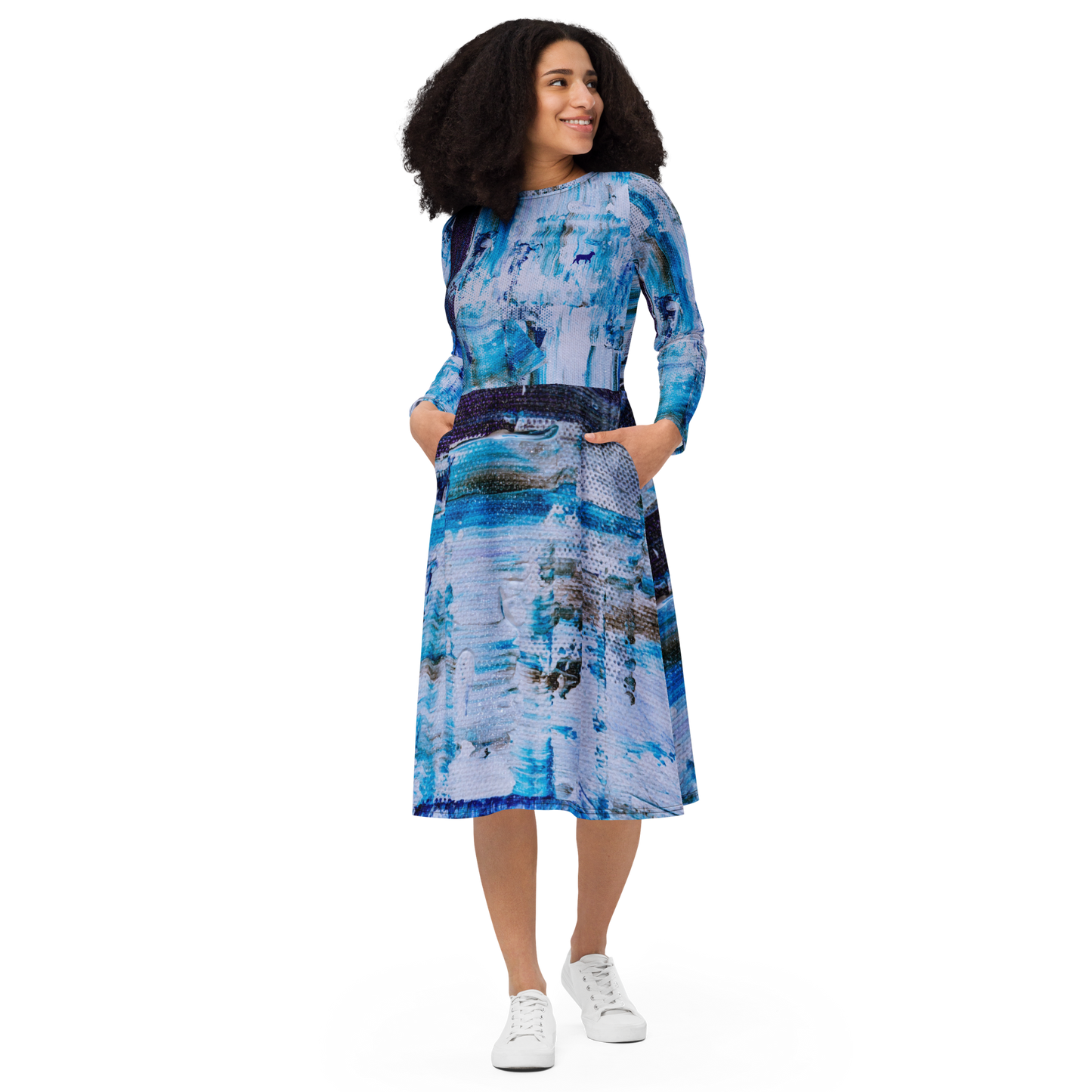 LambLike Blue Style Women's Midi Dress