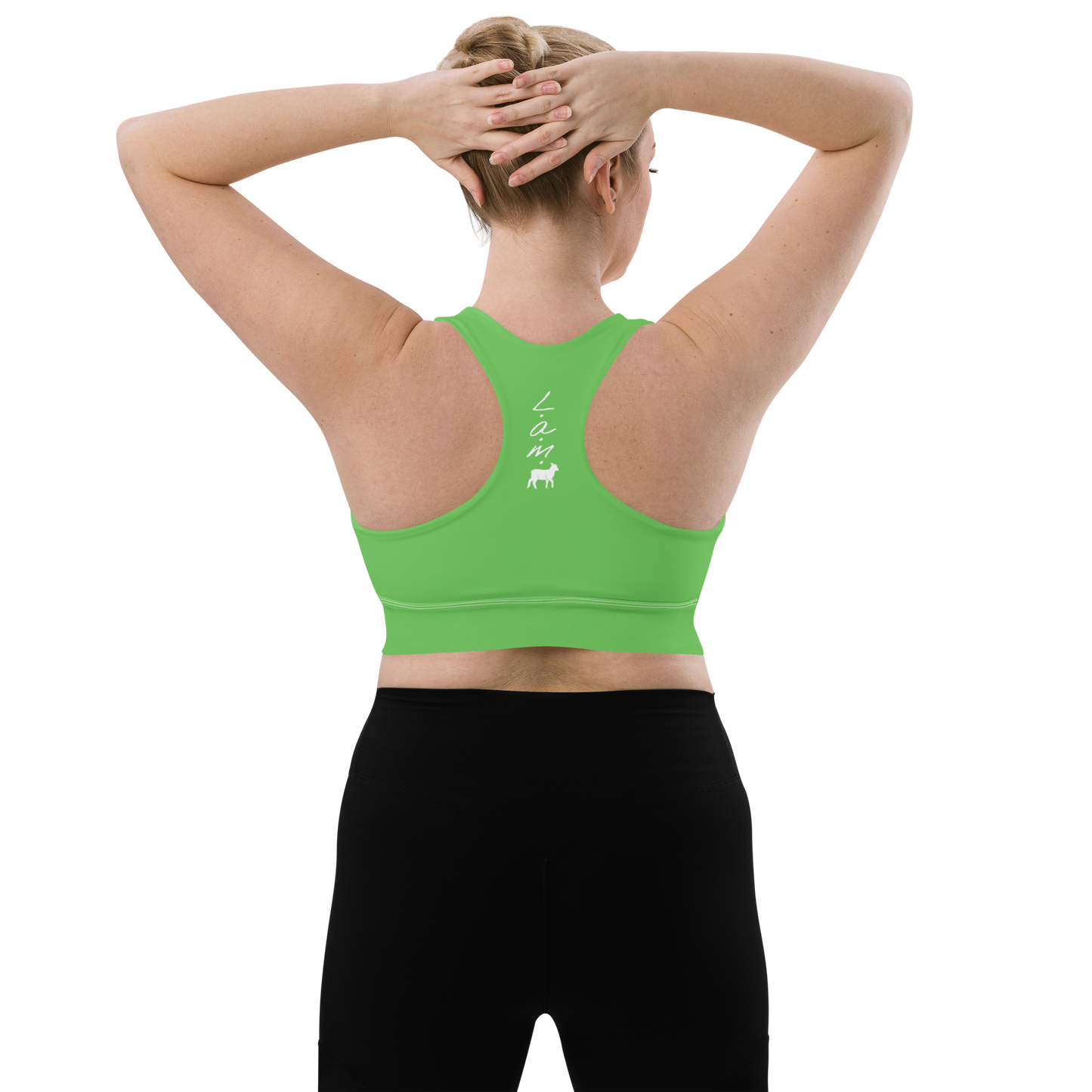 LambLike Mantis Green Women's Longline Sports Bra